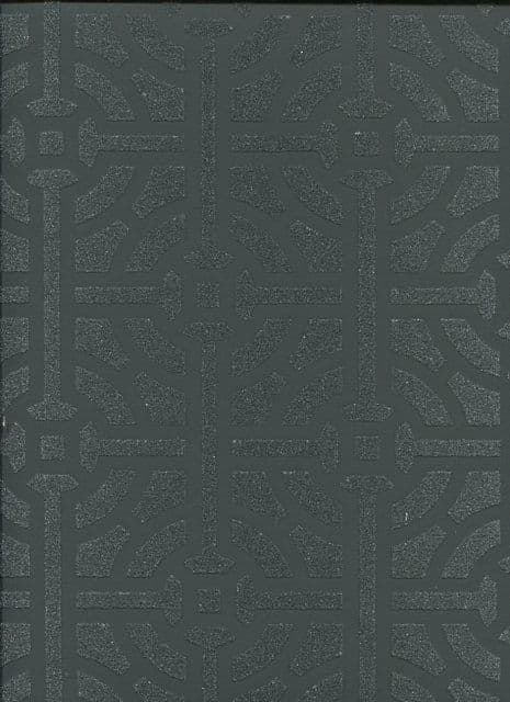 Savile Row SketchTwenty3  Wallpaper Fretwork Beaded Noir SR00501 By Tim Wilman For Blendworth