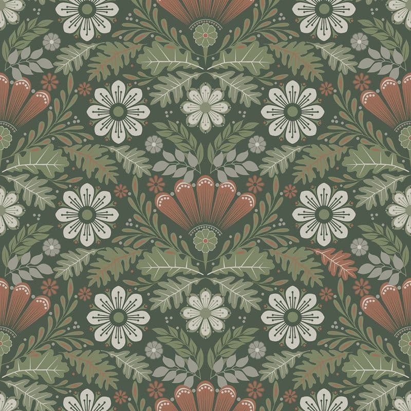 Sommarang 2 Wallpaper Klockrike Green S24124 Page 45 By Midbec For Galerie