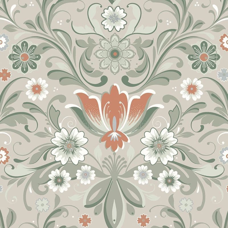 Sommarang 2 Wallpaper Ostanskar Beige Green S24108 Page 21 By Midbec For Galerie