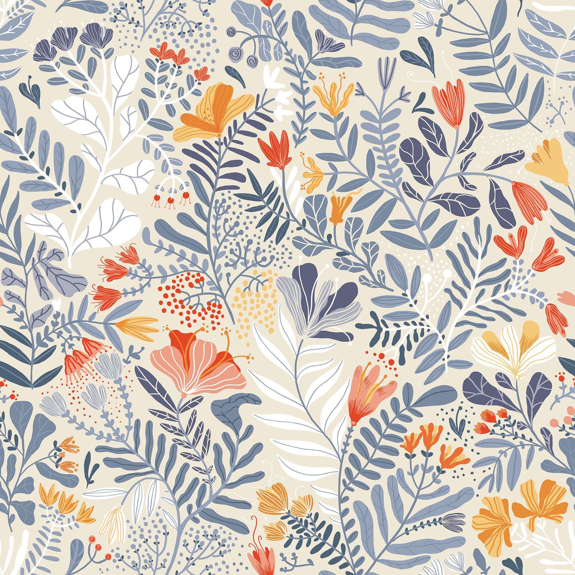 Sommarang Wallpaper Brittsommar Wild Flowers Grey S55013 By Midbec For Galerie