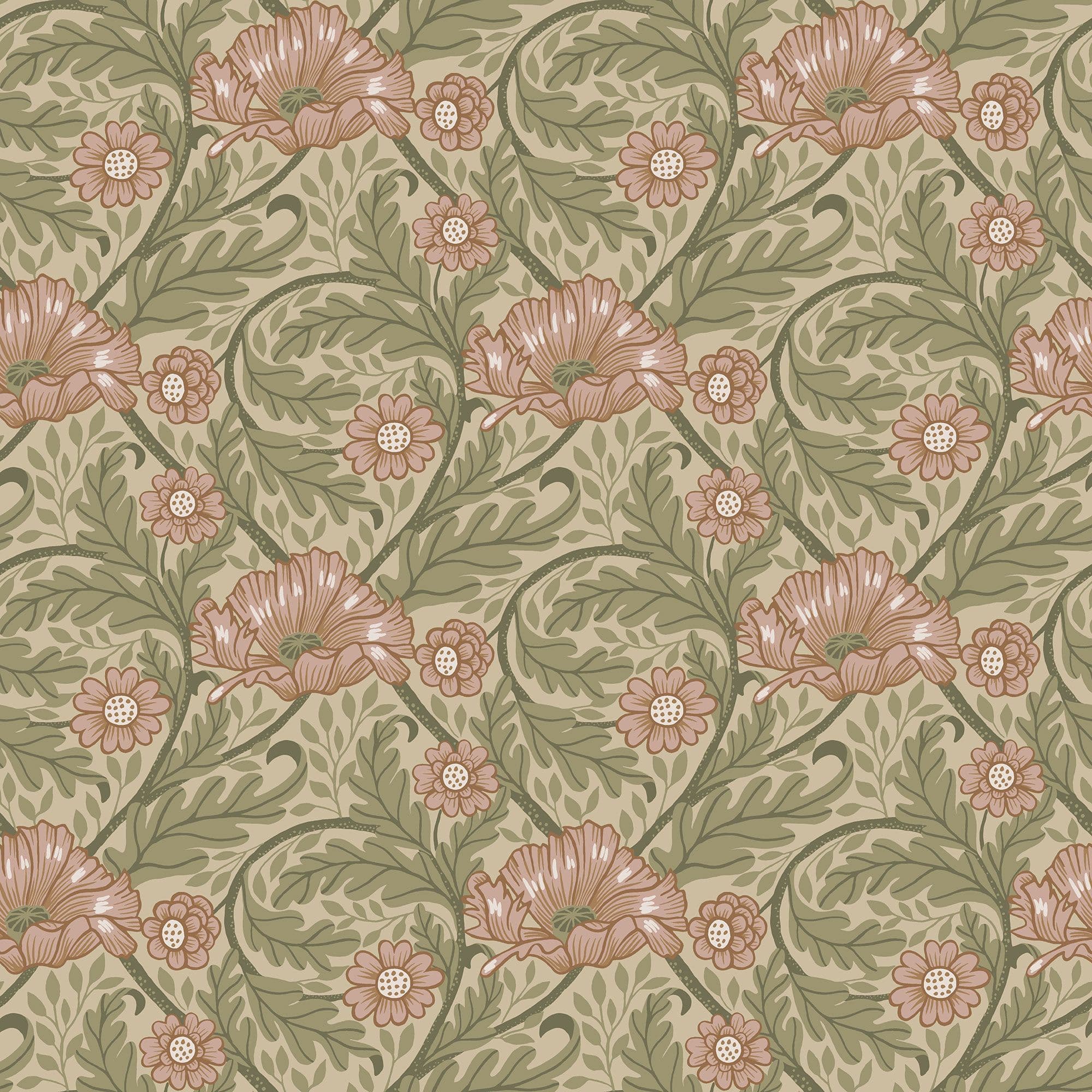 Sommarang Wallpaper Esther Garden Floral Green S13115 By Midbec For Galerie