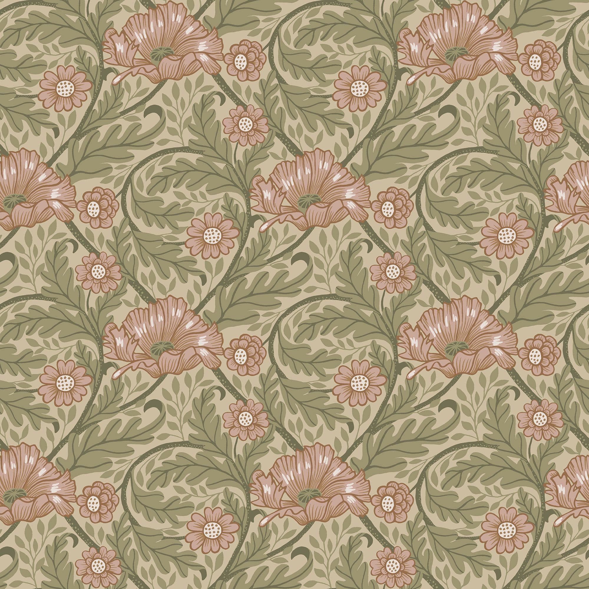 Sommarang Wallpaper Esther Garden Floral Green S13115 By Midbec For Galerie