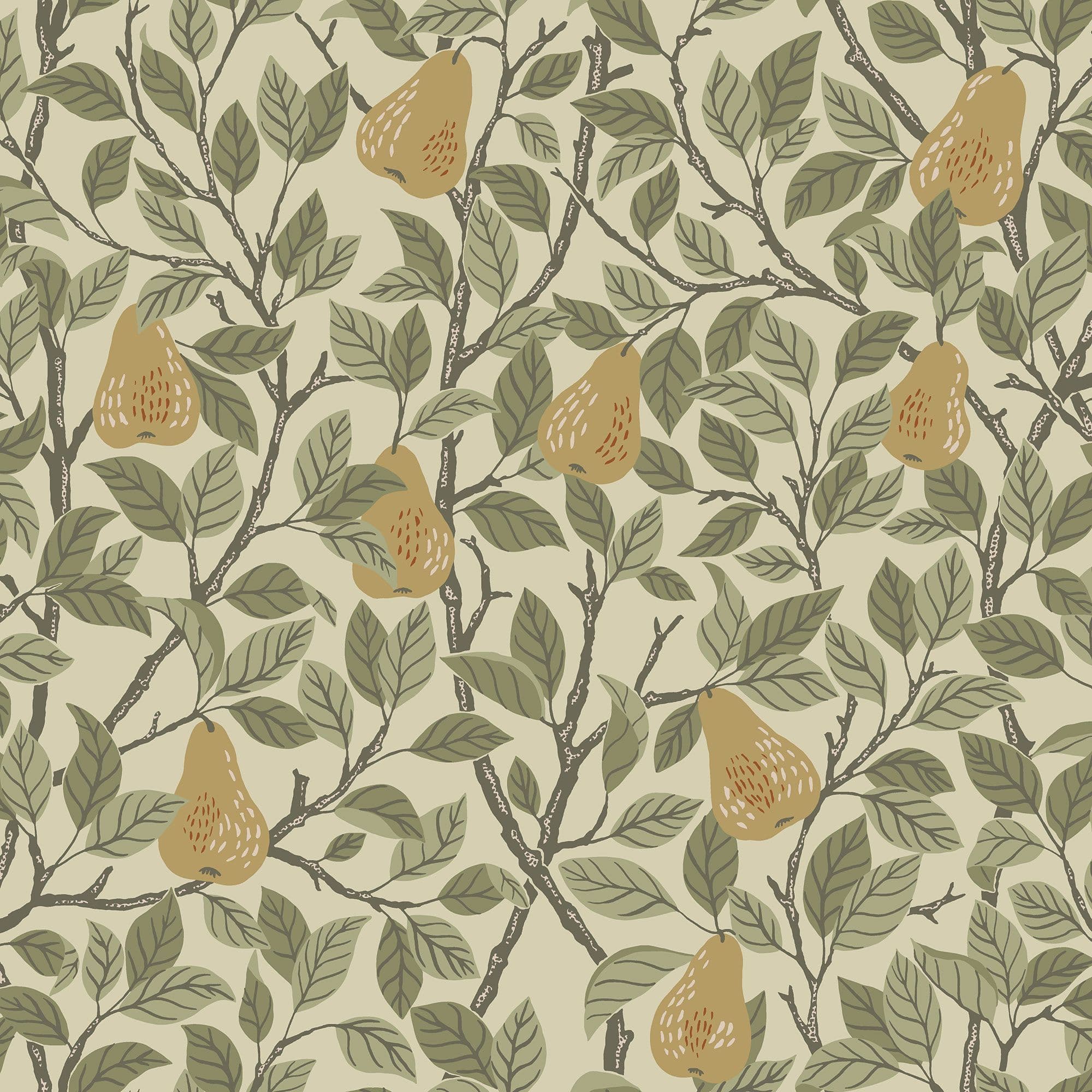 Sommarang Wallpaper Pirum Leaves & Pears Beige S13102 By Midbec For Galerie