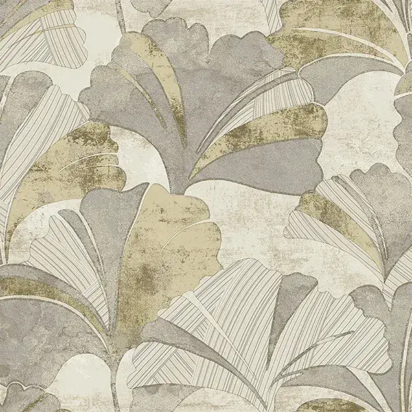 Stratum Ginko Grey Gold Cream Wallpaper Page 36 49321 By Parato For Galerie