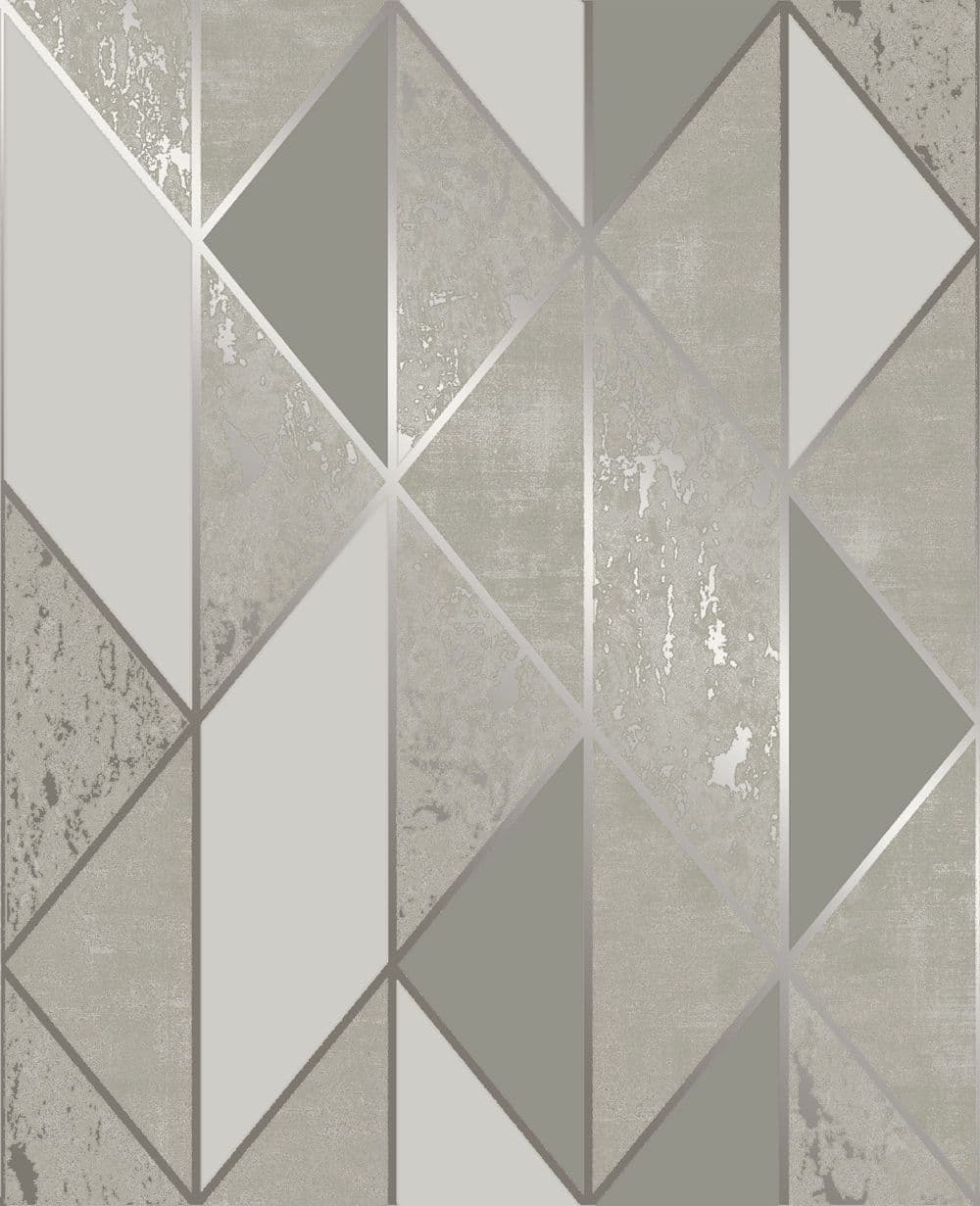 Vittorio Milan Geo Grey/Silver Wallpaper 106405 By Superfresco Graham & Brown