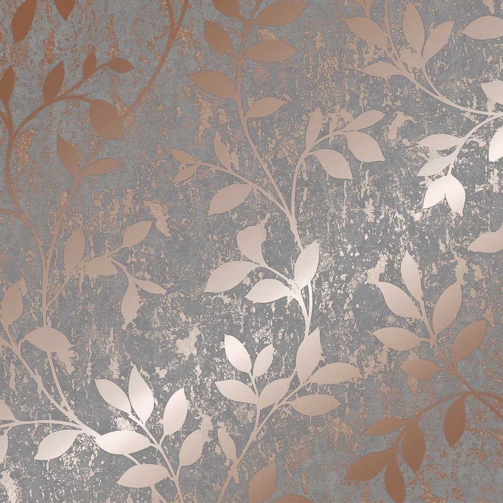 Vittorio Milan Trail Grey/Rose Gold Wallpaper 106402 By Superfresco Graham & Brown