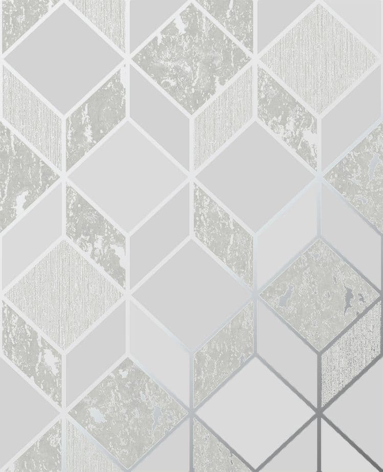 Vittorio Vittorio Geo Grey/Silver Wallpaper 107961 By Superfresco Graham & Brown