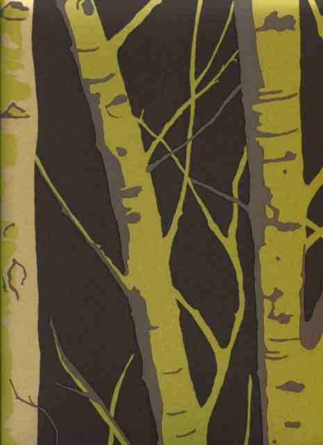 Woodland Birch Olive Wallpaper 1904/618 By Prestigious Textiles